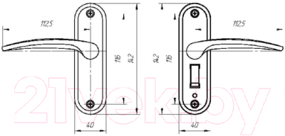 Изображение товара Защелка врезная Волмет ЗЩ1-5-07-10/1.2 (белый)