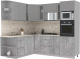 Кухонный гарнитур Интерлиния Мила 1.88x2.4 левая (серебристый/бетон/бискайская сосна) - 