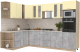 Готовая кухня Интерлиния Мила 1.88x3.0 левая (ваниль/бетон/травертин) - 