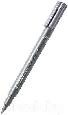 Маркер перманентный Staedtler Мetallic с кисточкой / 8321-81 (серебристый)