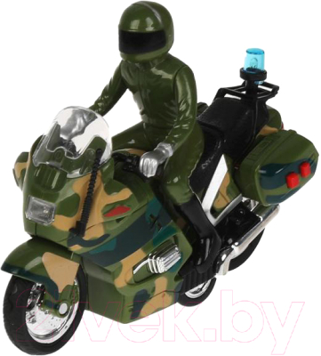 Мотоцикл игрушечный Технопарк Военный / MOTOFIG-15PLMIL-GN