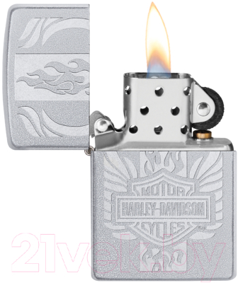 Зажигалка Zippo Harley-Davidson / 49660  (серебристый матовый)