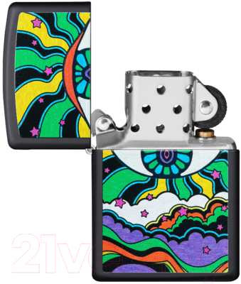 Зажигалка Zippo Black Light Eye Design / 49699 (черный матовый)