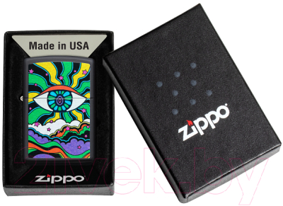 Зажигалка Zippo Black Light Eye Design / 49699 (черный матовый)