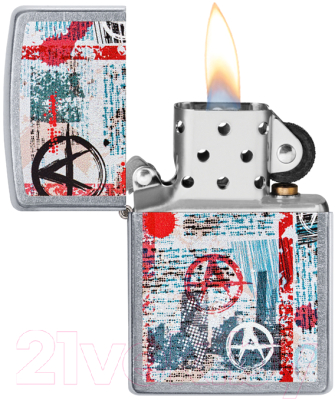 Изображение товара Зажигалка Zippo Anarchy Design / 49662 (серебристый матовый)