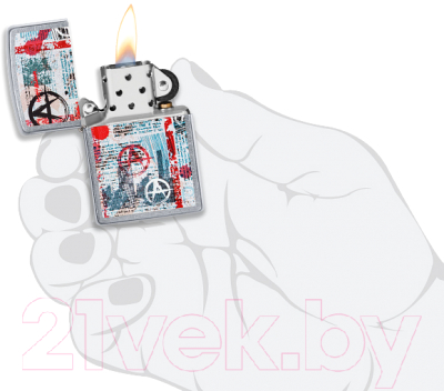 Изображение товара Зажигалка Zippo Anarchy Design / 49662 (серебристый матовый)