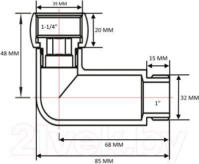 Комплект фитингов для полотенцесушителя Smart SMT741SCH1210