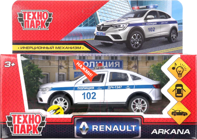 Автомобиль игрушечный Технопарк Renault Arkana / ARKANA-12SLPOL-WH