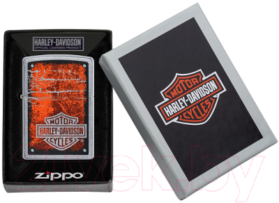 Зажигалка Zippo Harley-Davidson / 49658 (серебристый матовый)