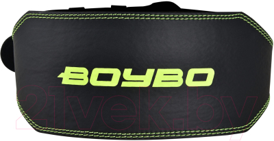 Пояс для пауэрлифтинга BoyBo Premium (L, черный/зеленый)