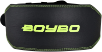 Пояс для пауэрлифтинга BoyBo Premium (XL, черный/зеленый) - 