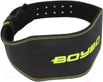 Пояс для пауэрлифтинга BoyBo Premium (XL, черный/зеленый)