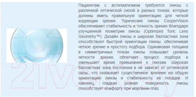 Изображение товара Контактная линза Biofinity AST Sph+0.50 CYL-1.25 ax180 R8.7