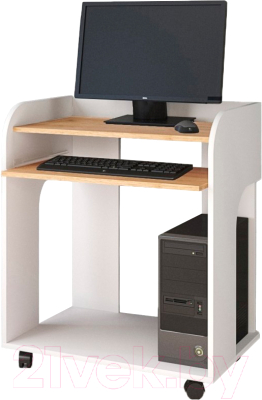 Компьютерный стол Тэкс Грета-10 (белый/дуб крафт золотой)