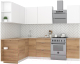 Готовая кухня Интермебель Микс Топ-18 2x1.7м левая (белый премиум/дуб крафт золотой/венато) - 