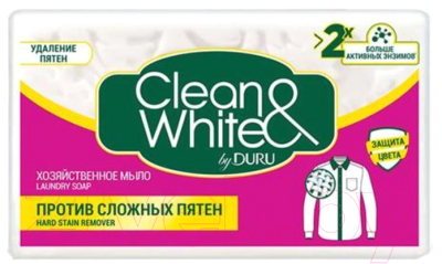 Изображение товара Мыло хозяйственное Duru Clean And White Против сложных пятен (120г)