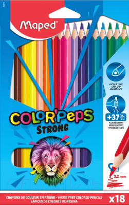 Набор цветных карандашей Maped Color Peps Strong / 862718 (18шт)