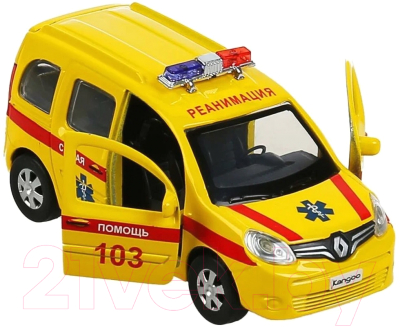 Автомобиль игрушечный Технопарк Renault Kangoo Реанимация / KANGOO-12AMB-YE (желтый)