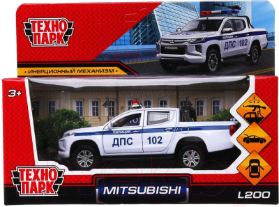 Автомобиль игрушечный Технопарк Mitsubishi L200 Pickup Полиция / L200-12POL-ARMWH