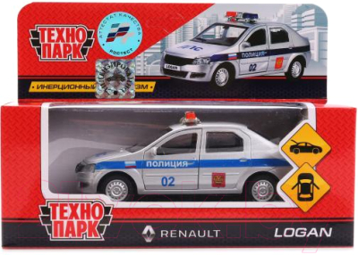 Автомобиль игрушечный Технопарк Renault Logan Полиция / LOGAN-P