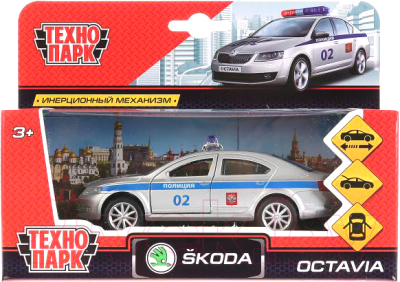 Автомобиль игрушечный Технопарк Skoda Octavia Полиция / OCTAVIA-P