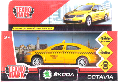 Автомобиль игрушечный Технопарк Skoda Octavia Такси / OCTAVIA-T