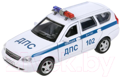 Автомобиль игрушечный Технопарк Lada Priora Полиция / PRIORAWAG-12POL-WH (белый)