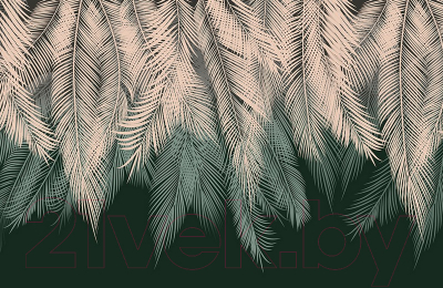 Фотообои листовые Citydecor Пальмовые листья (400x260, с оттенком бежевый-зеленый)