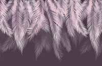 Фотообои листовые Citydecor Пальмовые листья (400х260, с оттенком пудровый-пурпурный) - 