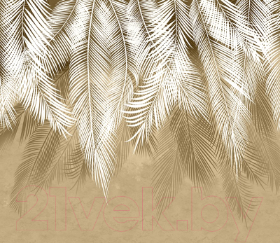 Фотообои листовые Citydecor Пальмовые листья (300x260, бежевый гранж)