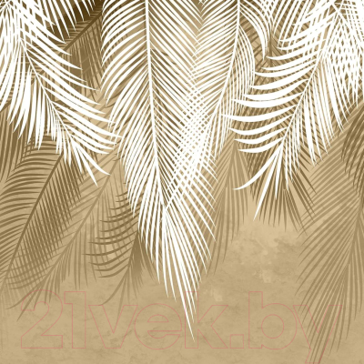 Фотообои листовые Citydecor Пальмовые листья (300x260, бежевый гранж)