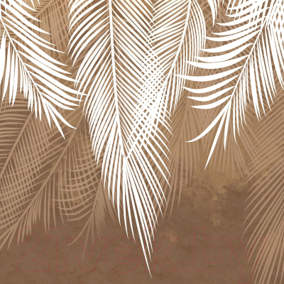 Фотообои листовые Citydecor Пальмовые листья (300x260, коричневый гранж)