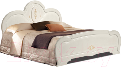 Двуспальная кровать ФорестДекоГрупп Щара 160 / СП002-05 (слоновая кость)