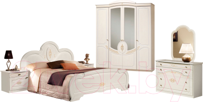 Комплект мебели для спальни ФорестДекоГрупп Щара-4 (слоновая кость)