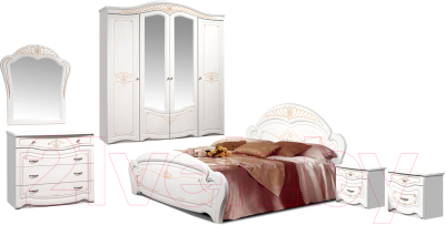 Комплект мебели для спальни ФорестДекоГрупп Луиза 4 (слоновая кость)
