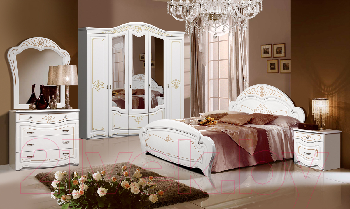 Комплект мебели для спальни ФорестДекоГрупп Луиза 5 (слоновая кость)