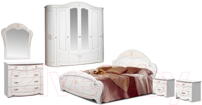 Комплект мебели для спальни ФорестДекоГрупп Луиза 6.Д1 (слоновая кость)