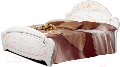 Двуспальная кровать ФорестДекоГрупп Луиза 160x200 (слоновая кость)