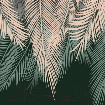 Фотообои листовые Citydecor Пальмовые листья с оттенком бежевый-зеленый (300x260)