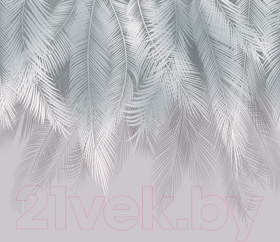 Фотообои листовые Citydecor Пальмовые листья (300x260, с оттенком бирюза-серый)