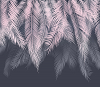 Фотообои листовые Citydecor Пальмовые листья с оттенком пудровый-синий (300x260) - 