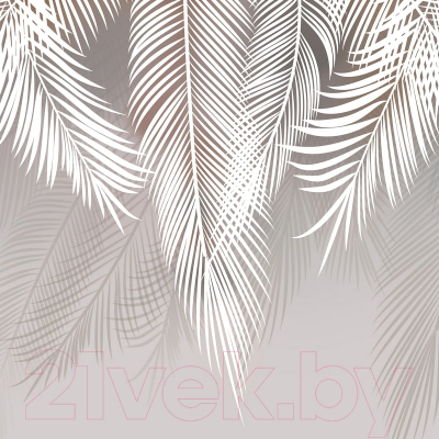 Фотообои листовые Citydecor Пальмовые листья с оттенком светло-серые (300x260)
