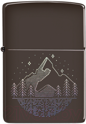 Зажигалка Zippo Mountain Design / 49633 (коричневый матовый)