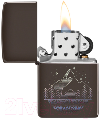 Зажигалка Zippo Mountain Design / 49633 (коричневый матовый)