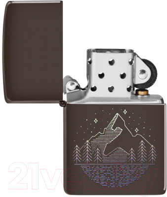 Зажигалка Zippo Mountain Design / 49633 (коричневый матовый)