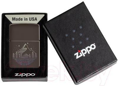 Зажигалка Zippo Mountain Design / 49633 (коричневый матовый)