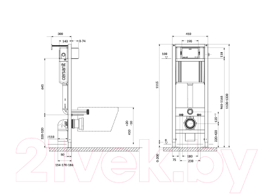 Инсталляция для унитаза Cersanit Aqua Smart M 40/63475 + P-BU-ACT/Blg/Gl