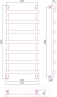 Полотенцесушитель водяной Сунержа Атлант 120x50 / 00-0226-1250