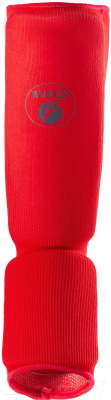 Защита голень-стопа для единоборств RuscoSport M (красный)