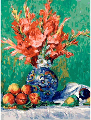 Картина по номерам БЕЛОСНЕЖКА Ренуар. Натюрморт с цветами и фруктами / 464-AS